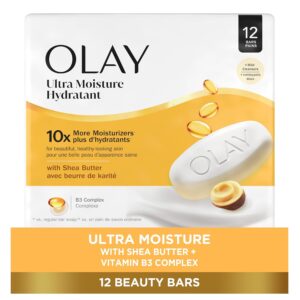 Olay Beauty Bar, Ultra Moisture,10x More Moisturizers, Nourishing Conditioners, Smooth & Gentle on Skin, Vitamin B3 Complex, For All Skin Types