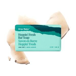 Ursa Major Hoppin’ Fresh Bar Soap | Formerly Known As Morning Mojo Bar Soap | Natural, Exfoliating Soap with Peppermint, Eucalyptus and Rosemary | Formulated for Men and Women | 5 ounces