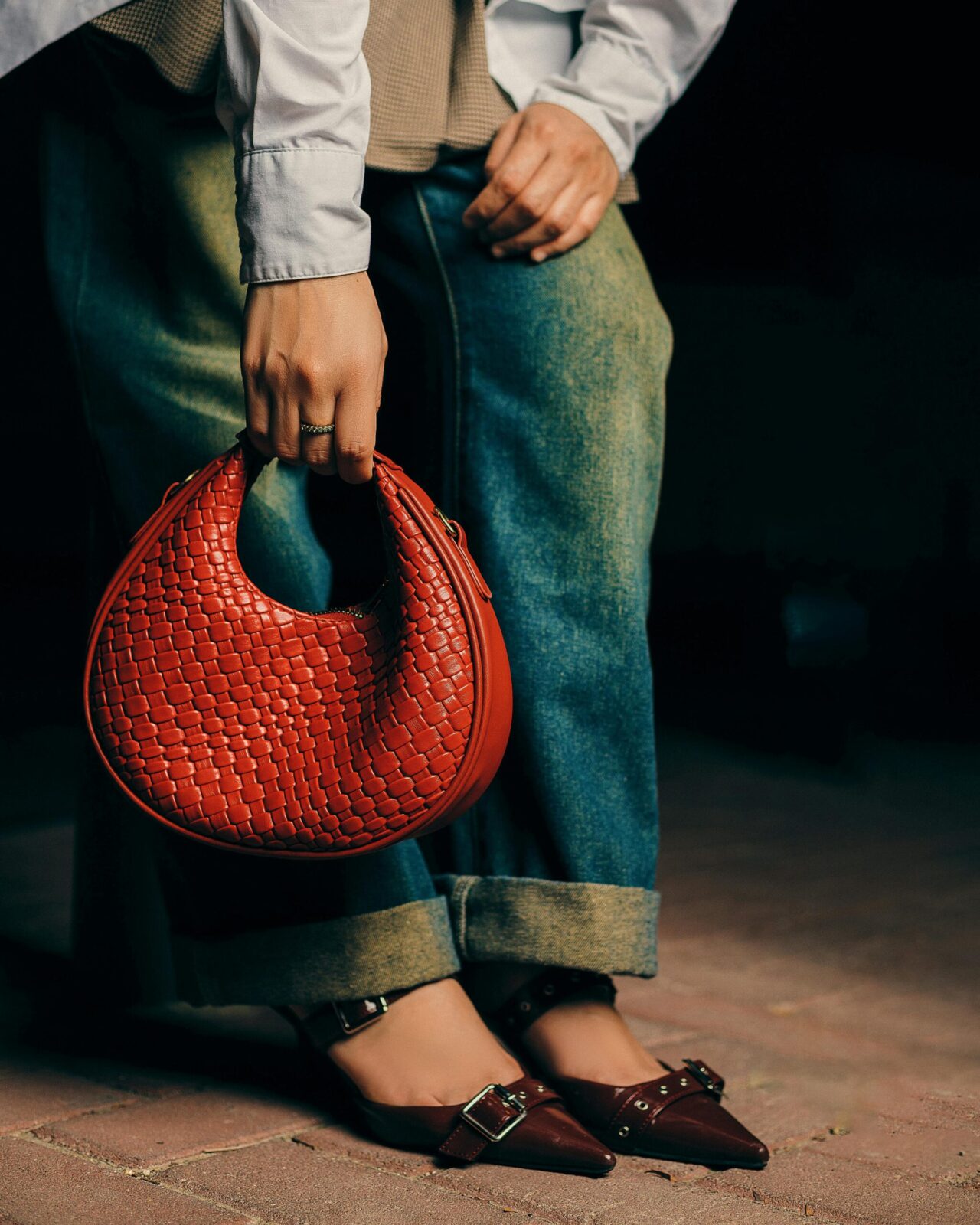 3. The Woven Leather Bag — Artisanal Texture, Timeless Appeal