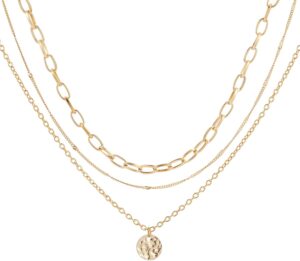 Kvekstio Gold Layered Necklace for Women, Elegant Stacked Layering Choker Fashion Jewelry for Christmas Birthday