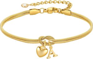 M MOOHAM Initial Knot Bracelets for Women – Gifts for Kids Girls, 18K Gold Plated Letter Bracelets for Women Teen Girls, Dainty Knot Bracelet Jewelry Womens Bridesmaid Birthday Gifts