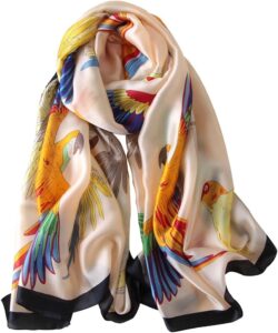 Womens 100% Large Mulberry Silk Scarf Long Satin Scarf Fashion Lightweight