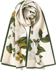 SHIROUYU 100% Mulberry Silk Women’s 55”*14” Long Scarf Headscarf and Neck Scarf – Rectangular Hair Towel with Gift Packed