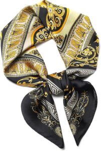 Stlvoll 27.5" Silk Neck Scarf of Women's Fashion Head Scarf Square Neck Satin Scarfs for Bag Hair Scarves Gift