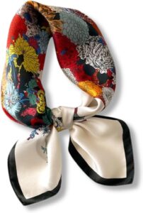 PoeticEHome 100% Pure Mulberry Silk Square Scarf 27"x27" Women Neckerchief Headscarf Gift Packed