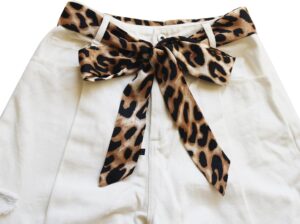 75" Scarf Belts for Women Dress Sash Belt Ribbon Skinny Scarf Long Leopard Neckerchief neck tie for women