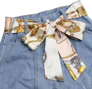 WENLOOY Women Skinny Scarf Belt,Ribbon Scarf Long Skinny Satin Belt Sash Necktie Neck Scarf Choker for Women