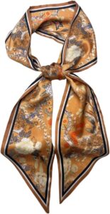 Julunar Hair Scarf for Women Silky Long Neck Head Scarves Purse Bag Scarfs for Handbag Satin Headscarf