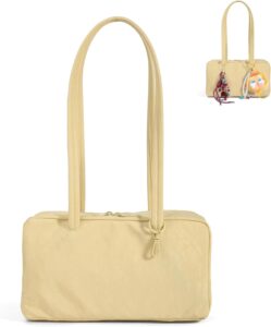 FASTFAIRY Slouchy Lightweight Bowler Bag: East-West Design With Charm Loop – Everyday Use Outings