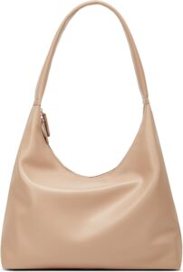Trendy PU Leather Crescent Shoulder Bag Slouchy Hobo Bags for Women Tote Handbags Retro Soft Underarm Crossbody Purses