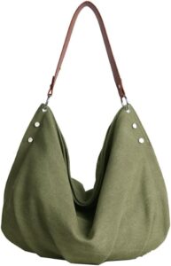 Large Canvas Hobo Bags Women Slouchy Crescent Crossbody Shoulder Bag Retro Underarm Satchel Purse Work Travel Tote Handbag