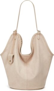 Slouchy Suede Hobo Tote Bag for Women Trendy Suede Purse Large Capacity Shoulder Handbag Retro Satchel 2026