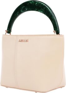 Concept One Unisex Jason Wu Smooth Tote Bag, Structured Handbag With Acrylic Top Handle and Removable Crossbody Strap