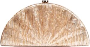 Acrylic Shell Shaped Bag Luxury Marble Clutch Evening Purses for Women Glitter Handbag for Wedding Cocktail Party Prom