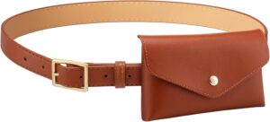 Eurzom PU Leather Waist Belt Bag for Women Adjustable Stylish Waist Pouch Equestrian Belt Bag for Daily Y2k Accessory(Brown)