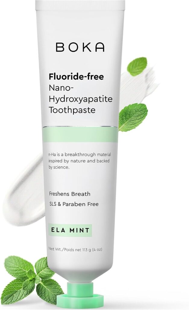 Boka Fluoride Free Toothpaste- Nano Hydroxyapatite Toothpaste- Appropriate for Sensitive Teeth - for Adult Oral Care - Ela Mint Flavor-4 Fl Oz 1Pk