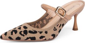 Closed Toe Kitten Heel Mules for Women